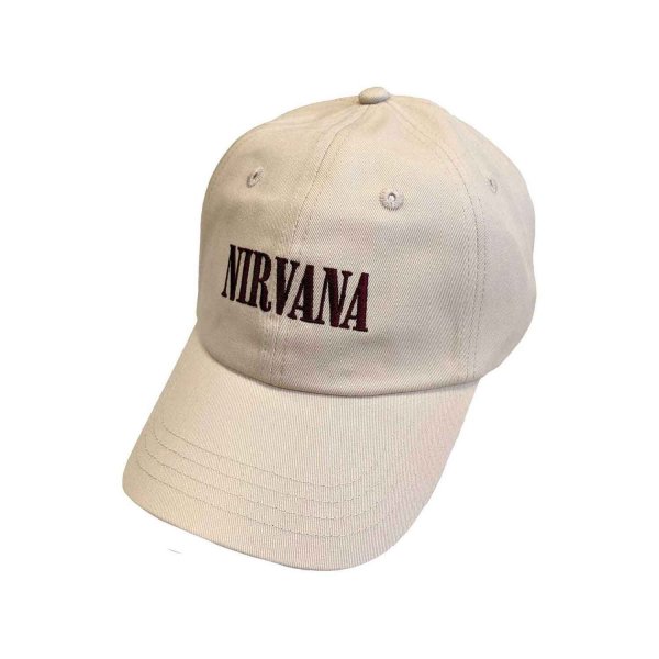 画像1: Nirvana アジャスタブルキャップ ニルヴァーナ Text Logo In Utero SAND (1)
