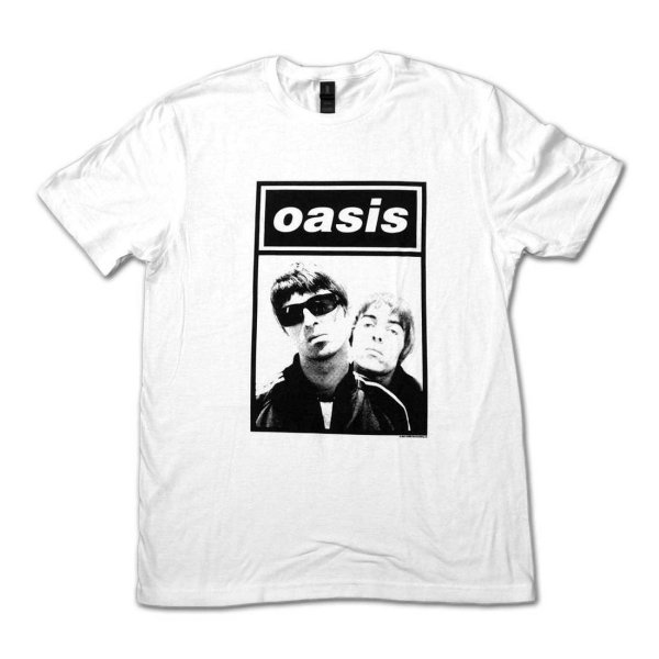 画像1: Oasis バンドTシャツ オアシス Noel & Liam Boxed Photo WHITE (1)