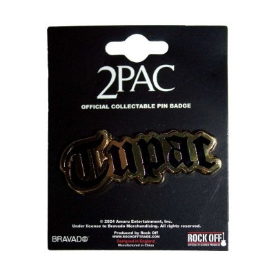 画像1: 2Pac メタルピンバッジ Tupac トゥーパック Logo Gold