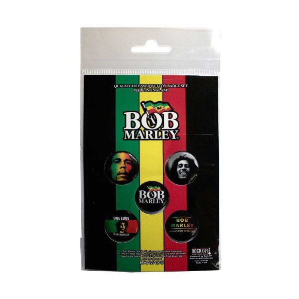 画像1: Bob Marley バッジ5個セット ボブ・マーリー One Love (1)