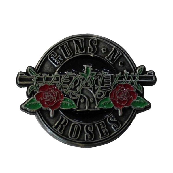 画像1: Guns N' Roses メタルピンバッジ ガンズ・アンド・ローゼス Silver Circle Logo (1)