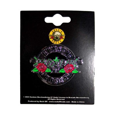 画像1: Guns N' Roses メタルピンバッジ ガンズ・アンド・ローゼス Silver Circle Logo