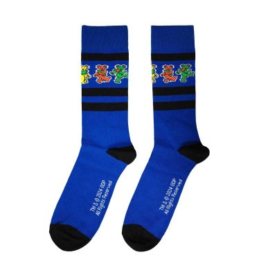 画像1: Grateful Dead ソックス 靴下 グレイトフル・デッド Dancing Bears Stripe BLUE