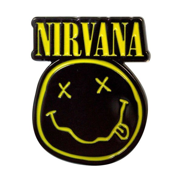 画像1: Nirvana メタルピンバッジ ニルヴァーナ Logo & Face (1)