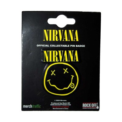 画像1: Nirvana メタルピンバッジ ニルヴァーナ Logo & Face