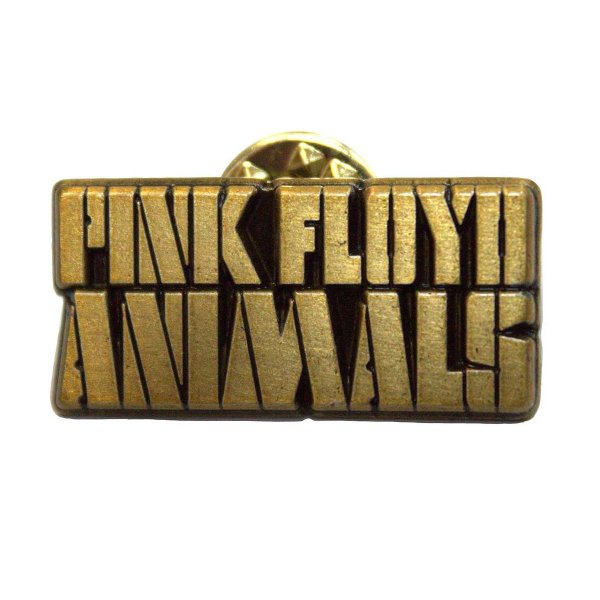 画像1: Pink Floyd メタルピンバッジ ピンク・フロイド Animals Gold Logo (1)