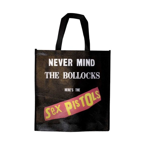 画像1: Sex Pistols エコバッグ トートバッグ セックス・ピストルズ Never Mind The Bollocks BLACK (1)