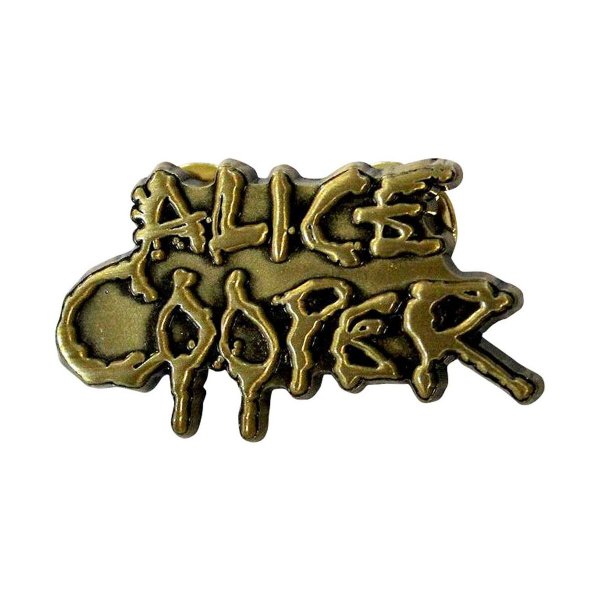 画像1: Alice Cooper メタルピンバッジ アリス・クーパー Dripping Logo GOLD (1)