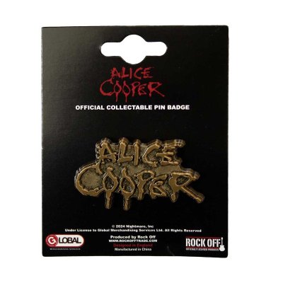 画像1: Alice Cooper メタルピンバッジ アリス・クーパー Dripping Logo GOLD