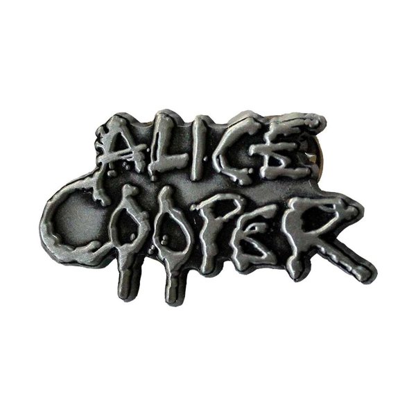 画像1: Alice Cooper メタルピンバッジ アリス・クーパー Dripping Logo SILVER (1)