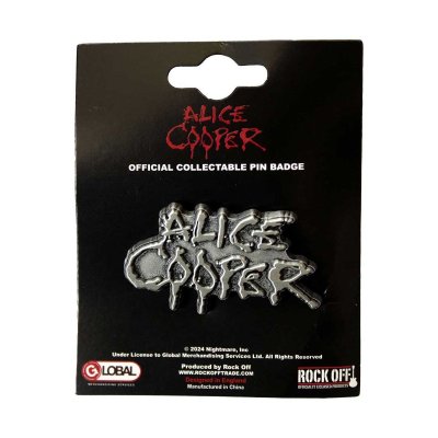 画像1: Alice Cooper メタルピンバッジ アリス・クーパー Dripping Logo SILVER