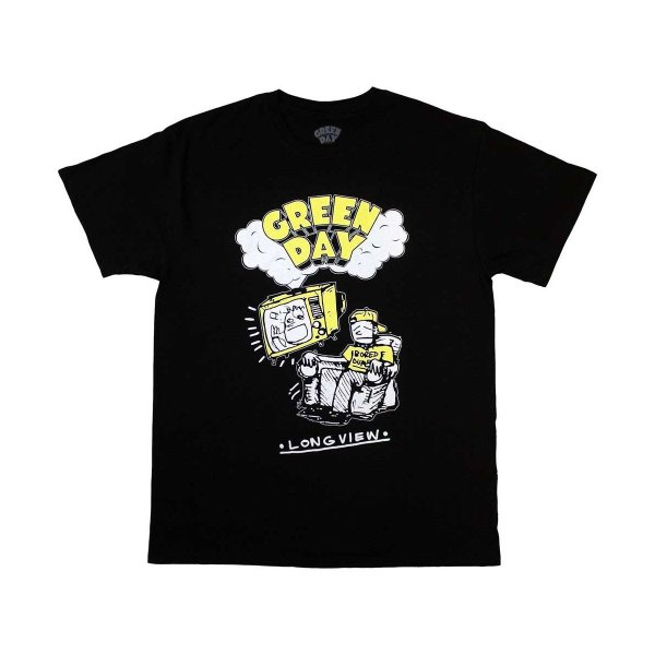 画像1: Green Day バンドTシャツ グリーン・デイ Longview Doodle BLACK (1)