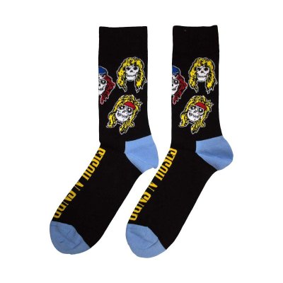 画像1: Guns N' Roses ソックス 靴下 ガンズ・アンド・ローゼス Skulls Band Colour