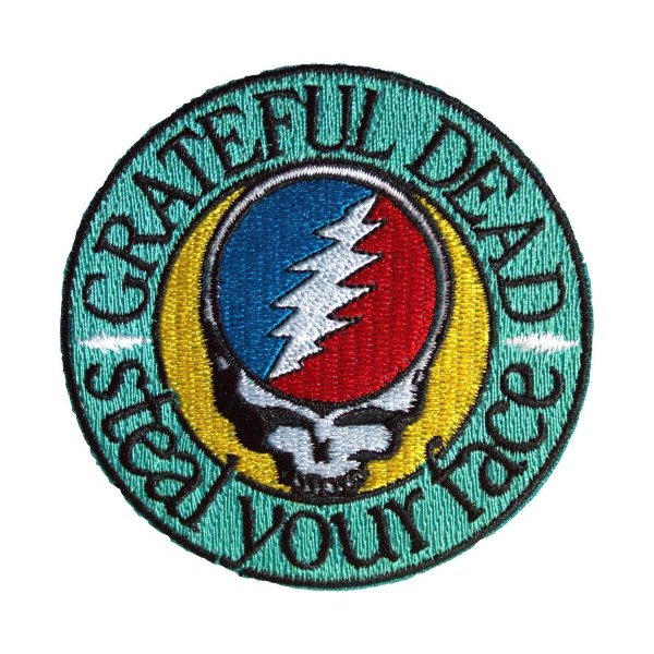 画像1: Grateful Dead アイロンパッチ／ワッペン グレイトフル・デッド Steal Your Face Text Emblem (1)