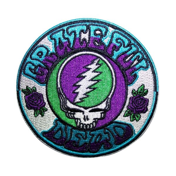 画像1: Grateful Dead アイロンパッチ／ワッペン グレイトフル・デッド Steal Your Face Purple/Green (1)