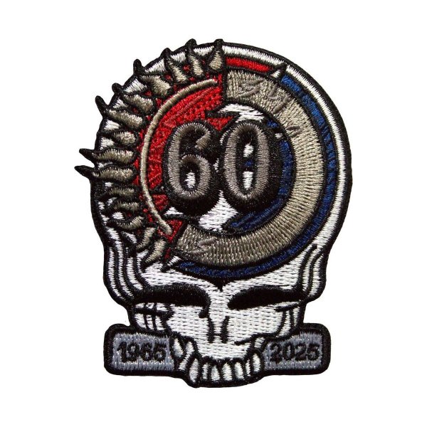 画像1: Grateful Dead アイロンパッチ／ワッペン グレイトフル・デッド 60th Anniversary Skull (1)