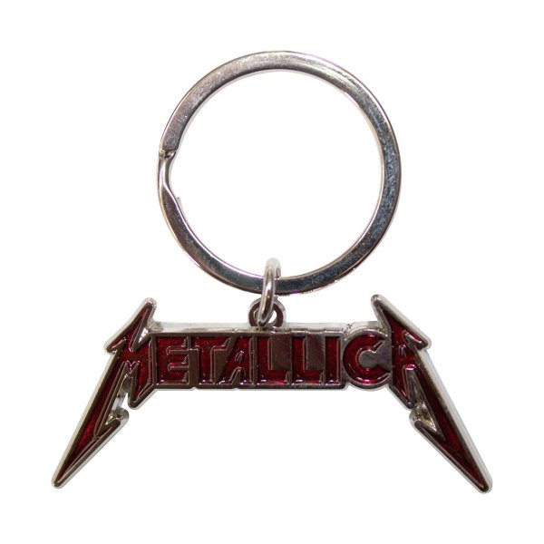 画像1: Metallica メタルキーリング キーホルダー メタリカ Bright Red Logo (1)