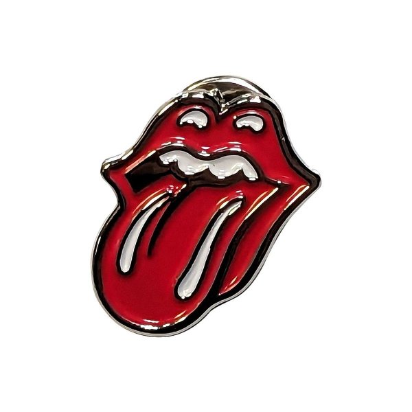 画像1: The Rolling Stones メタルピンバッジ ザ・ローリング・ストーンズ Classic Tongue Silver Outline (1)