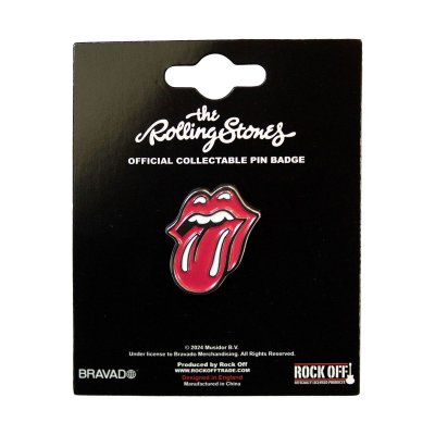 画像1: The Rolling Stones メタルピンバッジ ザ・ローリング・ストーンズ Classic Tongue Silver Outline