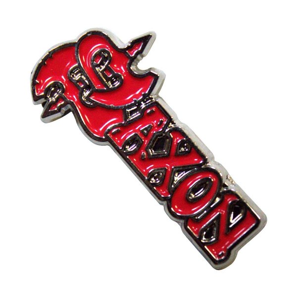 画像1: Saxon メタルピンバッジ サクソン Red Logo (1)