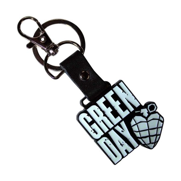 画像1: Green Day メタルキーリング キーホルダー グリーン・デイ Stacked Logo & Grenade (1)