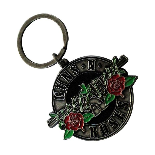 画像1: Guns N' Roses メタルキーリング キーホルダー ガンズ・アンド・ローゼス Silver Circle Logo (1)