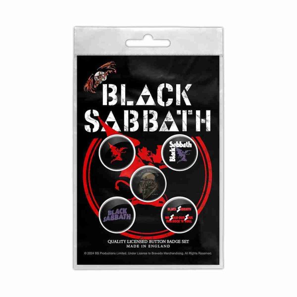 画像1: Black Sabbath バッジ5個セット ブラック・サバス Red Devil (1)