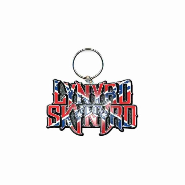 画像1: Lynyrd Skynyrd メタルキーホルダー キーチェーン レイナード・スキナード Flag Logo (1)