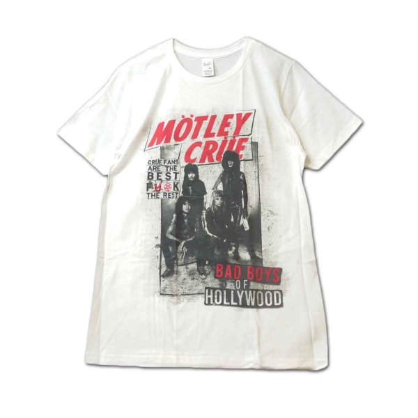 Motley Crue バンドTシャツ モトリー・クルー Bad Boys Of Hollywood WHITE - バンドTシャツ の通販ショップ『Tee-Merch!』