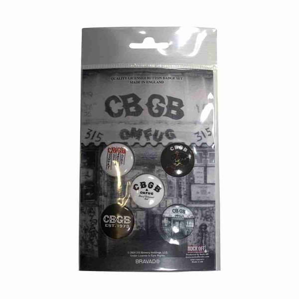 画像1: CBGB バッジ5個セット シービージービー Logos (1)