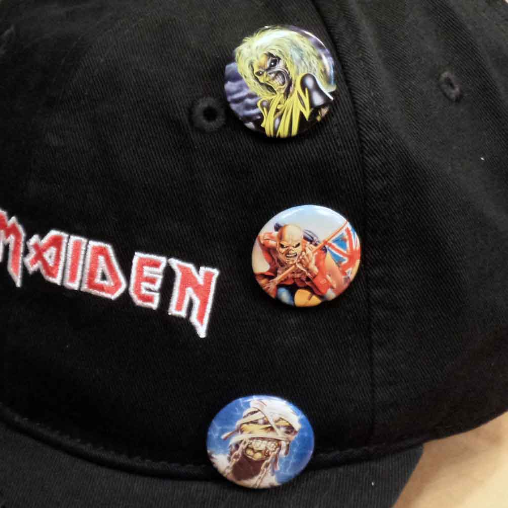 Iron Maiden ストラップバックキャップ アイアン・メイデン Logo  Badges -  バンドTシャツの通販ショップ『Tee-Merch!』